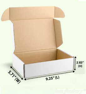 Mailer White Box (3 Ply) 9.25x5.71x2.83 Inch