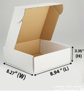 Mailer White Box (3 Ply) 8.94x8.27x3.35 Inch