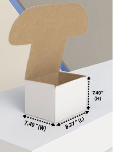 Mailer White Box (3 Ply) 8.27x7.40x7.40 Inch