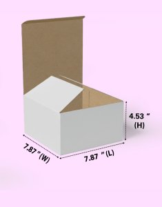 Tuck & Tuck White Box (3 Ply) 7.87x7.87x4.53 Inch