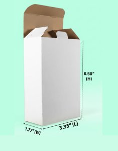 Tuck White Box (3 Ply) 3.35x1.77x6.50 Inch