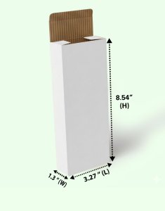 Tuck & Tuck White Box (3 Ply) 3.27 x 1.3 x 8.54 Inch