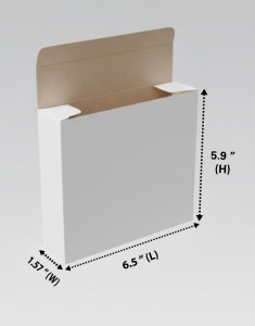 Tuck & Tuck White Box (3 Ply) 6.5 x 1.57 x 5.9 Inch