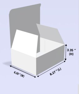 Top tuck White Box (3 Ply) 8.27x6.30x3.35 Inch