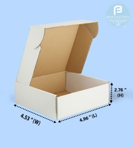 Mailer White Box (3 Ply) 4.96x4.53x2.76 Inch