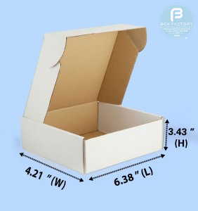 Mailer White Box (3 Ply) 6.38 x4.21x 3.43 Inch