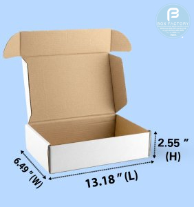 Mailer White Box (3 Ply) 13.18x6.49x2.55 Inch