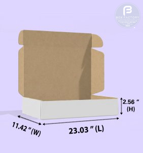 Mailer White Box (3 Ply) 23.03x11.42x2.56 Inch